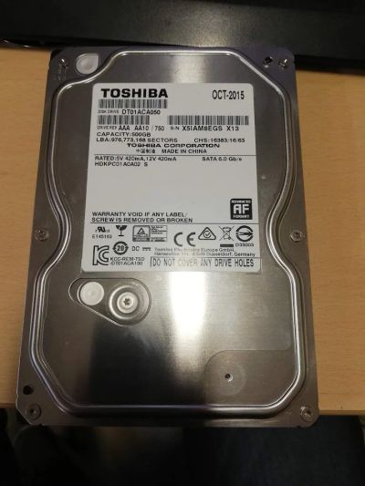 Лот: 14973986. Фото: 1. Жесткий диск Toshiba DT01ACA050... Жёсткие диски