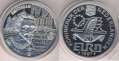Лот: 5860426. Фото: 1. Нидерланды 20 евро 1997 Хофт Proof-Like... Европа