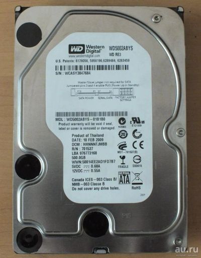 Лот: 9078234. Фото: 1. HDD Western Digital WD RE3 500... Жёсткие диски (HDD)