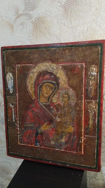 Лот: 17764296. Фото: 1. Икона Тихвинская Богородица 19в... Иконы