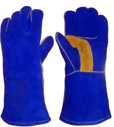 Лот: 19467953. Фото: 1. Краги из синего спилока (4508... Защитные очки, каски, перчатки
