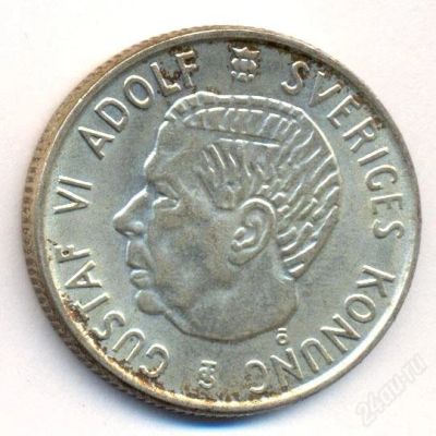 Лот: 1845486. Фото: 1. 2 кроны. Швеция 1957, Густав VI... Европа