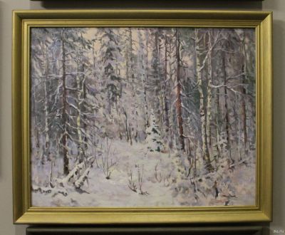 Лот: 12978609. Фото: 1. Картина"Зимний лес" В.Швецов х... Рамки, багет