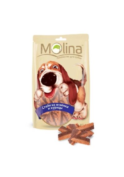 Лот: 6861915. Фото: 1. Лакомство Molina для собак, стейк... Корма