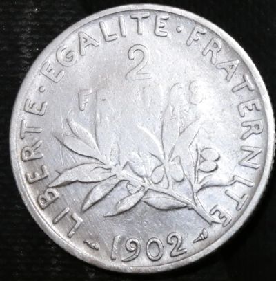 Лот: 15038332. Фото: 1. Франция. 2 франка. 1902 год. Серебро. Остальные страны