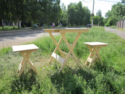 Лот: 4225144. Фото: 1. Набор туристический (стол+2 стула... Резьба