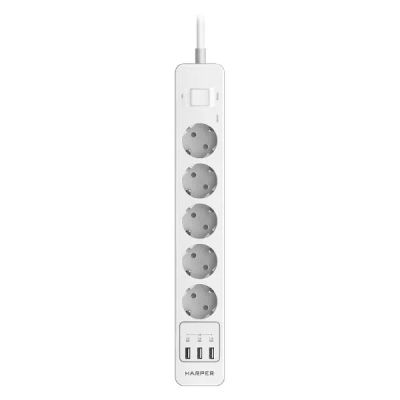 Лот: 25260951. Фото: 1. Удлинитель Harper UCH-510 White. Удлинители, тройники, сетевые фильтры