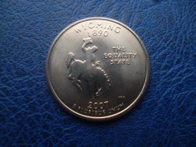 Лот: 11299363. Фото: 1. 25 центов 2007 года Штат Вайоминг... Америка