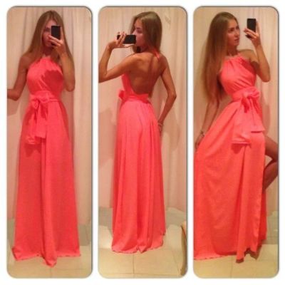 Лот: 4342272. Фото: 1. платье в пол,ярко коралловое,42-44. Платья