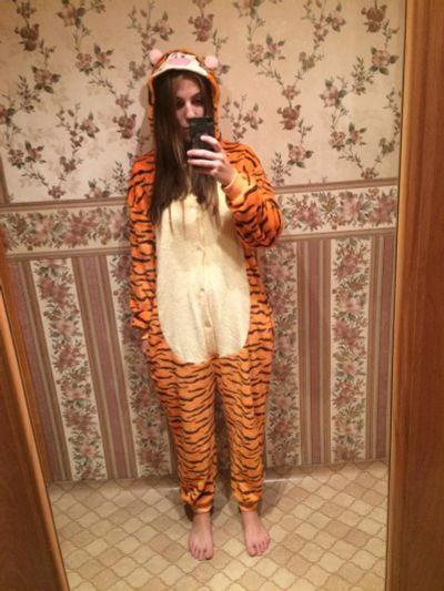 Лот: 6328195. Фото: 1. Пижама кигуруми тигр фланелевая. Домашняя одежда