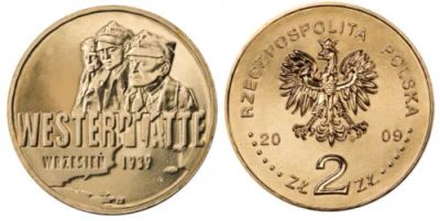 Лот: 4499691. Фото: 1. 2 злотых 2009 год. Оборона Вестерплатте. Европа