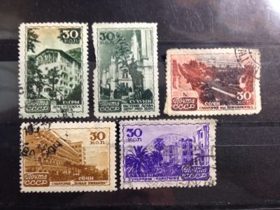 Лот: 5258948. Фото: 1. 1947 Курорты СССР (1101,1106,1103... Марки