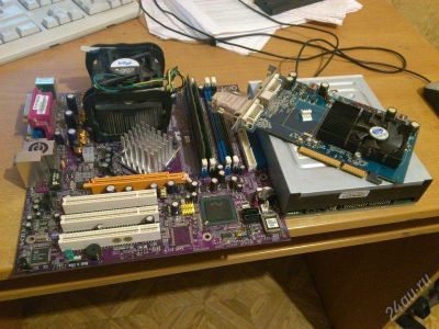 Лот: 2481712. Фото: 1. комплект m/b + cpu + ram + vga... Материнские платы