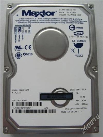Лот: 2532349. Фото: 1. ВИНТ MAXTOR DIAMONDMAX 10, MODEL... Жёсткие диски (HDD)