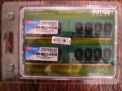 Лот: 717244. Фото: 1. Patriot 2х1Гб DDR2-800 (PC2-6400... Оперативная память