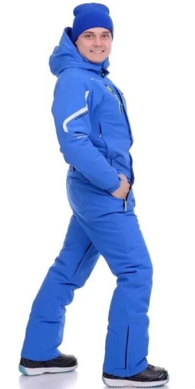 Лот: 15309659. Фото: 1. Горнолыжный комбинезон синий. Зимняя спортивная одежда