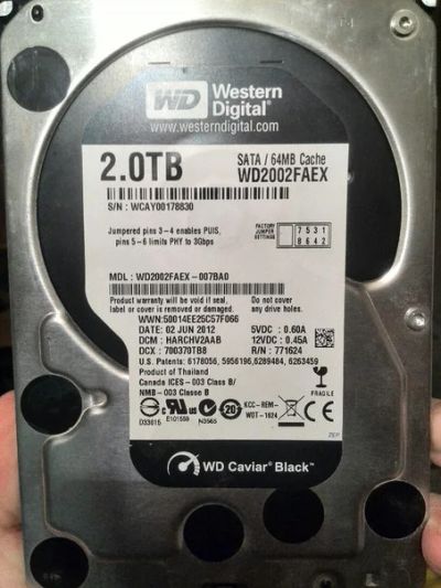 Лот: 4980291. Фото: 1. WD2002FAEX 2 Тб. Жёсткие диски (HDD)