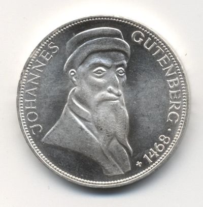 Лот: 5343539. Фото: 1. 5 Марок Германия 1968 Гутенберг... Германия и Австрия