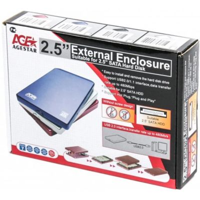 Лот: 11327501. Фото: 1. Внешний корпус для HDD 2.5" AgeStar... Другое (носители информации)