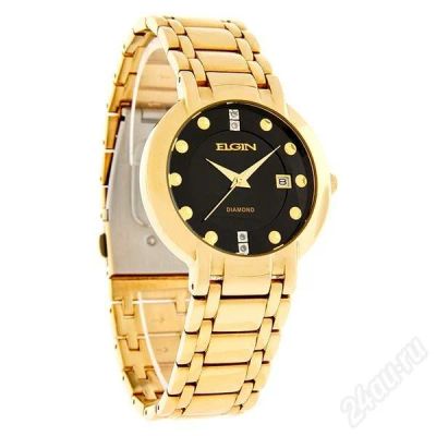 Лот: 595133. Фото: 1. ELGIN MENS DIAMOND GOLD TONE QUARTZ... Красноярск