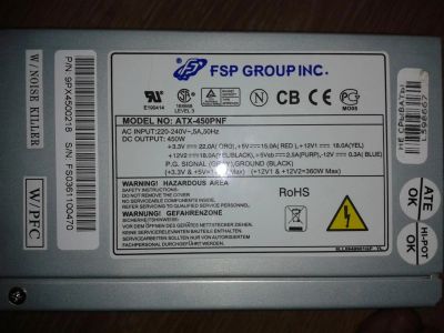 Лот: 4050062. Фото: 1. Блок питания FSP GROUP 450W. Корпуса, блоки питания