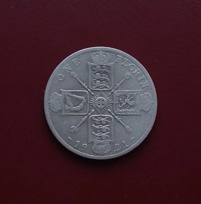 Лот: 20407391. Фото: 1. 2 шиллинга (флорин) 1921 года... Великобритания и острова