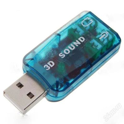 Лот: 1415564. Фото: 1. Внешняя USB звуковая карта с разьемом... Звуковые карты