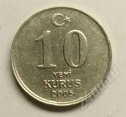 Лот: 25577. Фото: 1. Турция. 10 курус 2005г. (2). Ближний восток