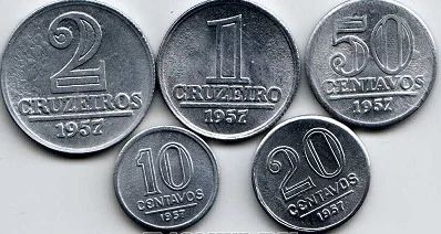 Лот: 6574580. Фото: 1. Бразилия. Набор из 5 монет 1956-1961... Наборы монет