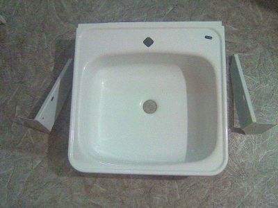 Лот: 12107572. Фото: 1. Мойка кухонная эмалированная с... Мойки кухонные