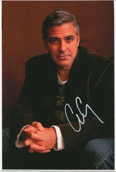 Лот: 5890589. Фото: 1. Автограф: Джордж Клуни. Вещи известных людей, автографы