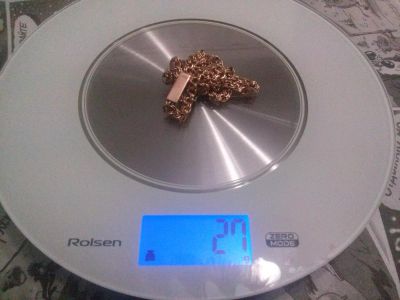 Лот: 4990431. Фото: 1. Цепь золотая 27 гр. (61.5 см... Цепочки