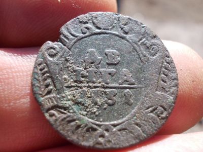 Лот: 14803913. Фото: 1. Денга 1731 года самой редкой разновидности... Россия до 1917 года