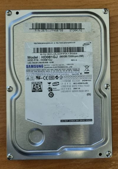 Лот: 20824262. Фото: 1. Жесткий диск Samsung HD081GJ... Жёсткие диски (HDD)