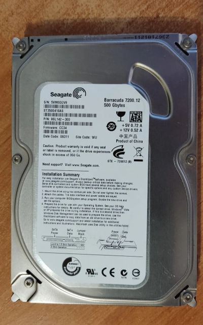 Лот: 19335019. Фото: 1. Жесткий диск SATA-II 500Gb Seagate... Жёсткие диски (HDD)