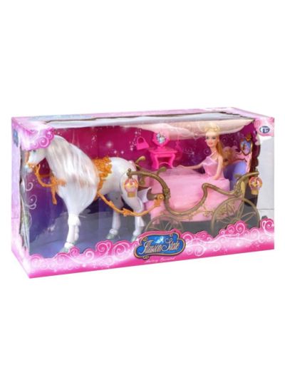 Лот: 21587076. Фото: 1. Игрушка конь с каретой и принцессой... Другое (игрушки)
