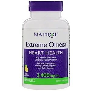 Лот: 10806651. Фото: 1. Extreme Omega 2400mg, 60кап Natrol... Спортивное питание, витамины