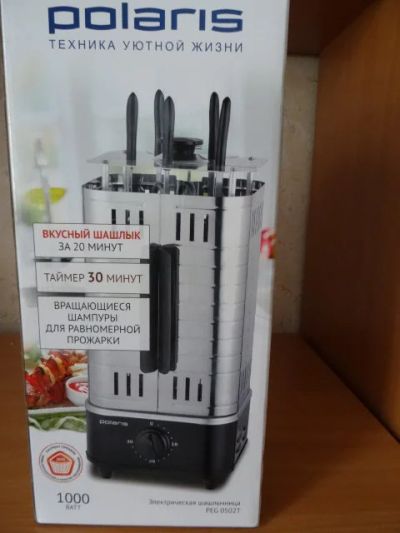 Лот: 15681427. Фото: 1. Электрошашлычница Polaris PEG... Кухонная
