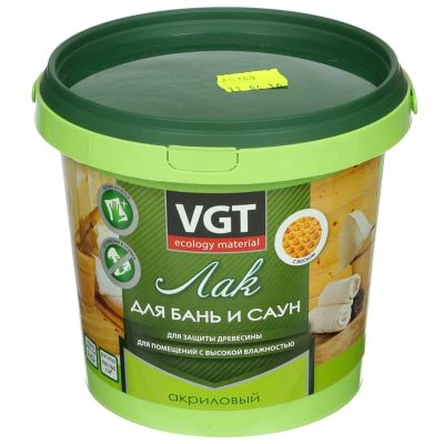 Лот: 24078692. Фото: 1. Лак VGT, для бань и саун, полуматовый... Краски, лаки, растворитель