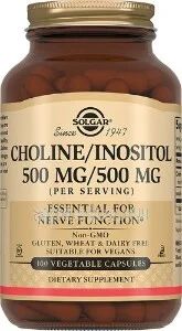 Лот: 18820423. Фото: 1. Solgar Choline/Inositol 100 вег... Спортивное питание, витамины