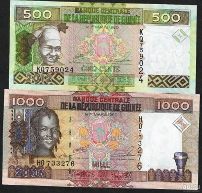 Лот: 9318089. Фото: 1. 500 и 1000 франков 2010 - 2012... Африка