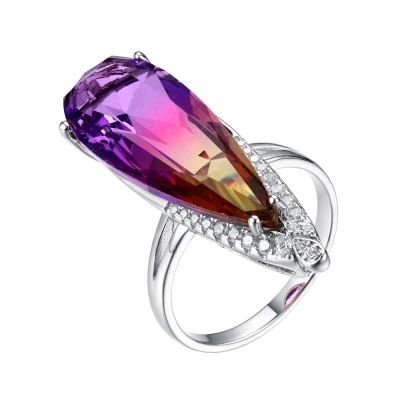 Лот: 23854956. Фото: 1. Серебряное кольцо с аметрином... Кольца, перстни