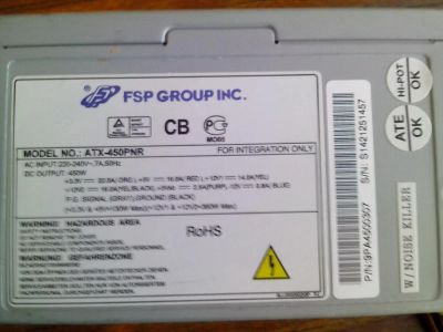 Лот: 4603343. Фото: 1. блок питания fsp group atx-450pnr. Зарядные устройства, блоки питания для бытовой техники