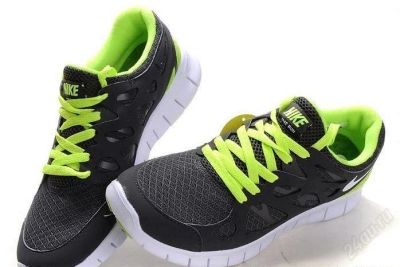 Лот: 1186035. Фото: 1. Nike free run 2 Черно-Зеленые. Кеды, кроссовки, слипоны