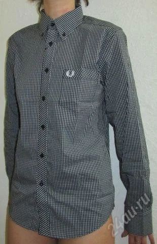 Лот: 1624035. Фото: 1. Рубашка FRED PERRY темная клетка... Рубашки, водолазки