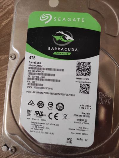 Лот: 19231370. Фото: 1. 4 ТБ Жесткий диск Seagate BarraCuda. Жёсткие диски (HDD)