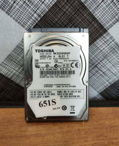 Лот: 19435183. Фото: 1. Жесткий диск SATA-II 2,5 Toshiba... Жёсткие диски (HDD)