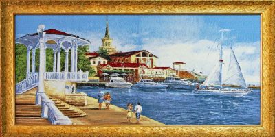 Лот: 5747687. Фото: 1. Гобелен в багете. Произведения