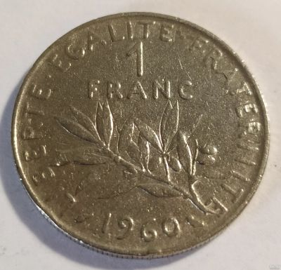 Лот: 15856923. Фото: 1. Франция. 1 франк. 1960 г. Европа