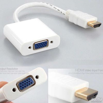 Лот: 17910262. Фото: 1. Кабель адаптер переходник с HDMI... Шлейфы, кабели, переходники